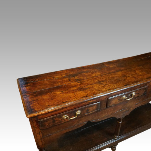 Antique oak rustic dresser base end
