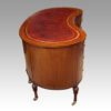 Edwardian inlaid mahogany kidney shaped desk end