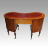 Edwardian inlaid mahogany kidney shaped desk rear