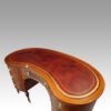 Edwardian inlaid mahogany kidney shaped desk top
