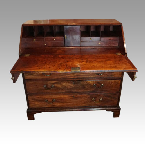 George III mahogany bureau interior
