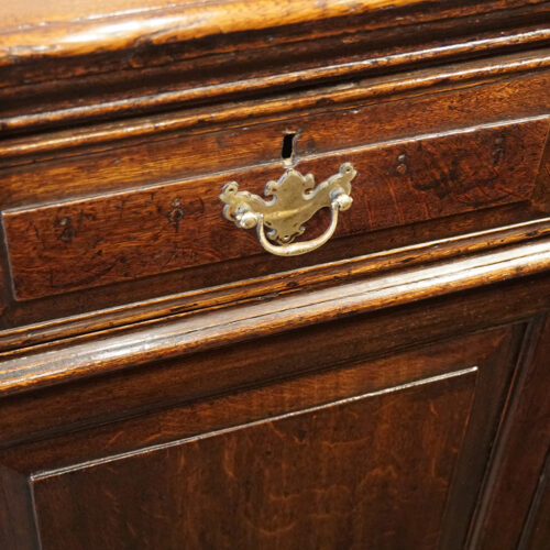George III oak cupboard dresser centre drawer