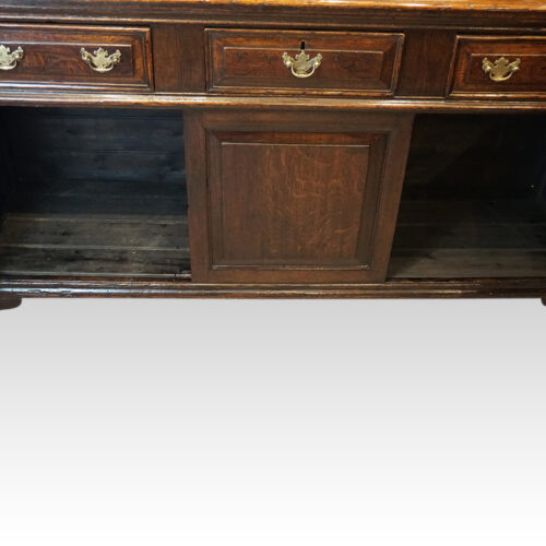 George III oak cupboard dresser doors open