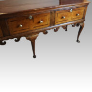 George III oak padfoot dresser base at angle