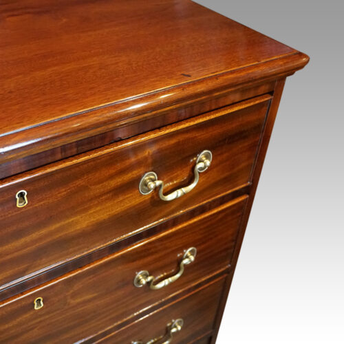 George V tall mahogany chest corner
