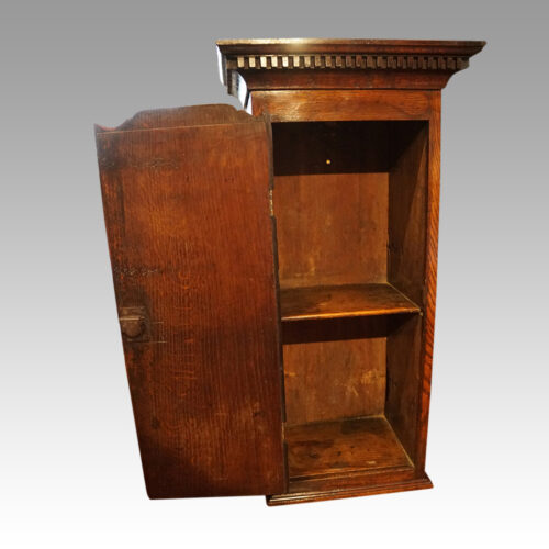 Pair of Antique oak hanging cabinet shelf