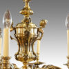 Pair of bronze chandeliers central pod