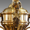 Pair of bronze chandeliers detail figure