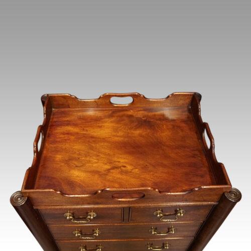 Pair of mahogany tray top bedsides top