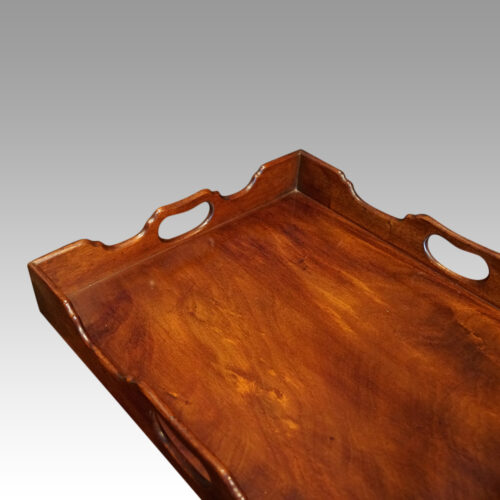 Pair of mahogany tray top bedsides tray detail