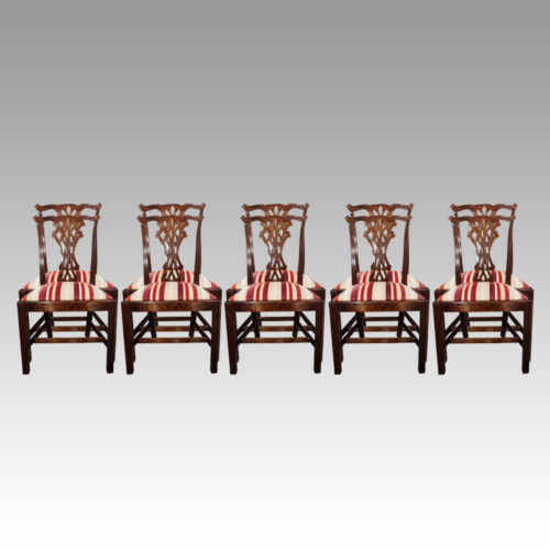 Set of 10 Chippendale style dining chairs