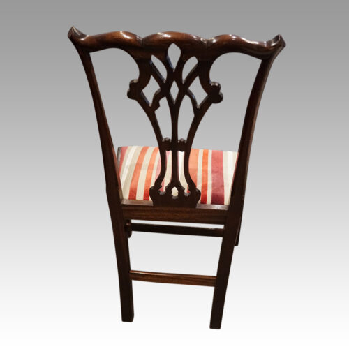 Set of 10 Chippendale style dining chairs rear