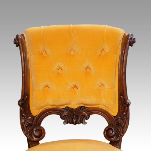 Set of 8 Victorian dining chairs stuffed backs button back