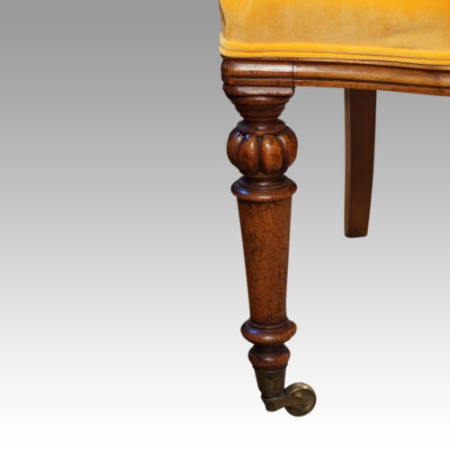 Set of 8 Victorian dining chairs stuffed backs front leg