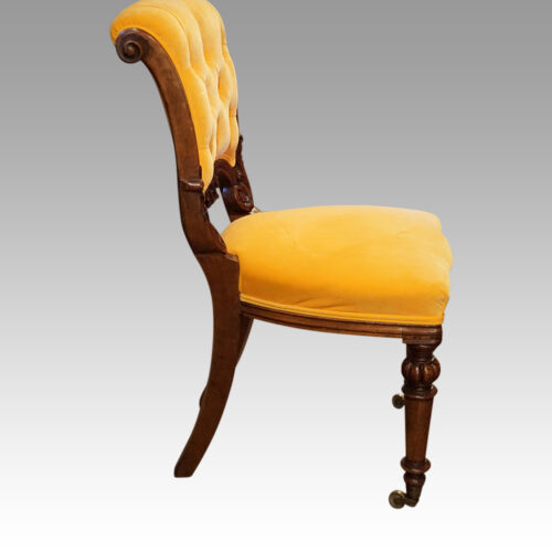Set of 8 Victorian dining chairs stuffed backs side