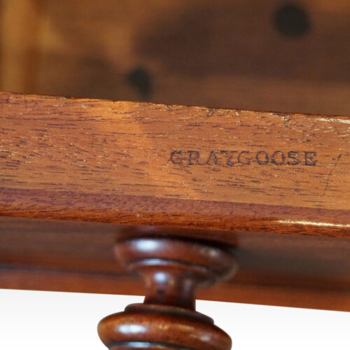 Victorian mahogany pedestal desk Graygoose stamp