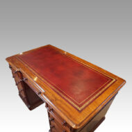 Victorian mahogany pedestal desk angle
