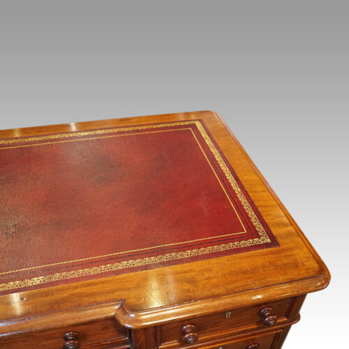 Victorian mahogany pedestal desk breakfront