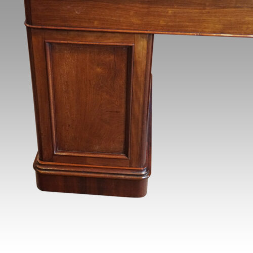 Victorian mahogany pedestal desk rear panel