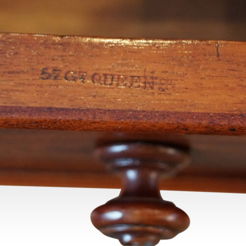 Victorian mahogany pedestal desk stamp