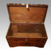 Victorian teak brass bound trunk interior