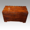 Victorian teak brass bound trunk rear
