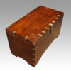 Victorian teak brass bound trunk top