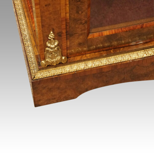 Victorian walnut display cabinet base mount