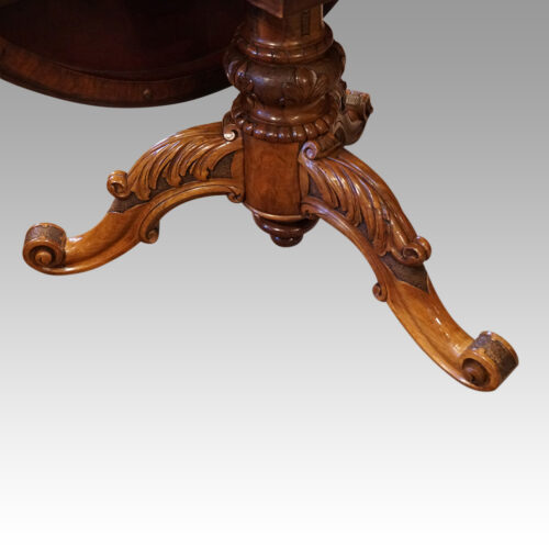Victorian walnut marquetry centre table base
