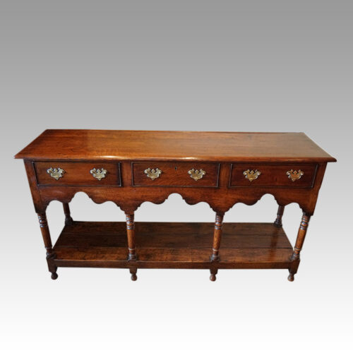 Antique oak dresser base front