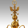 Dutch brass 6 arm chandelier eagle