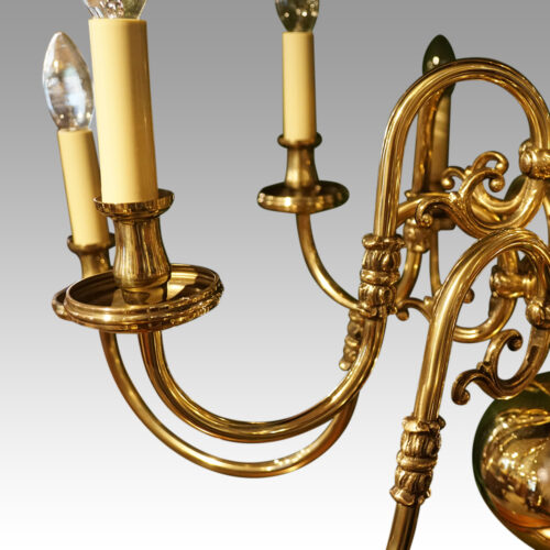 Dutch brass chandelier arms