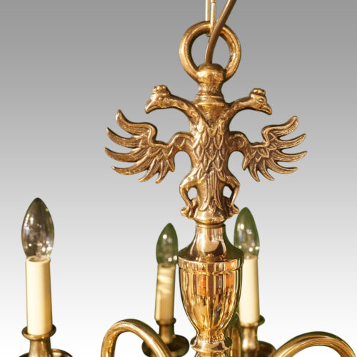 Dutch brass chandelier eagle mount