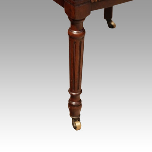 Edwardian leather tub desk chair leg detail