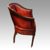 Edwardian leather tub desk chair side