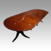 George V mahogany 3 pedestal dining table angle