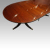 George V mahogany 3 pedestal dining table round end