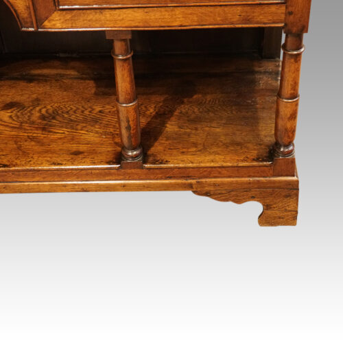 Georgian oak dresser base front corner