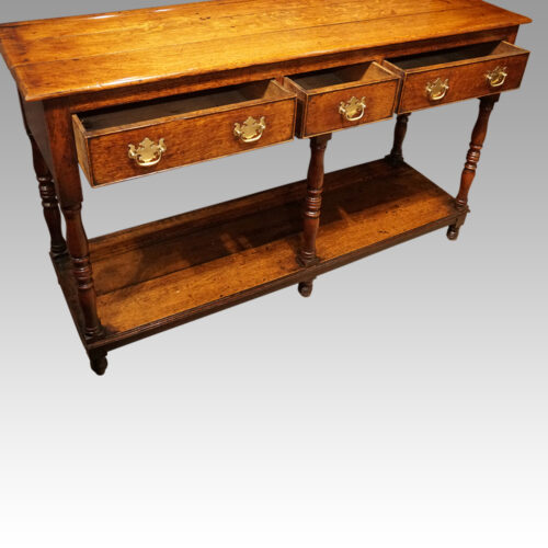 Georgian pot board dresser base drawers open