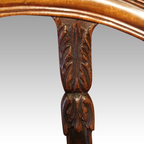 Set of 8 shield back dining chairs carving detail