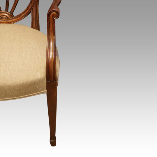 Set of 8 shield back dining chairs front leg