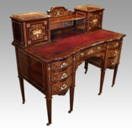 Victorian inlaid desk at angle