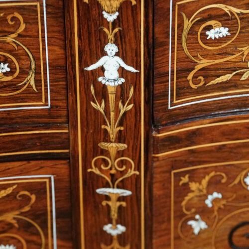 Victorian inlaid desk figures