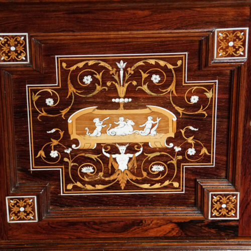 Victorian inlaid desk inlays