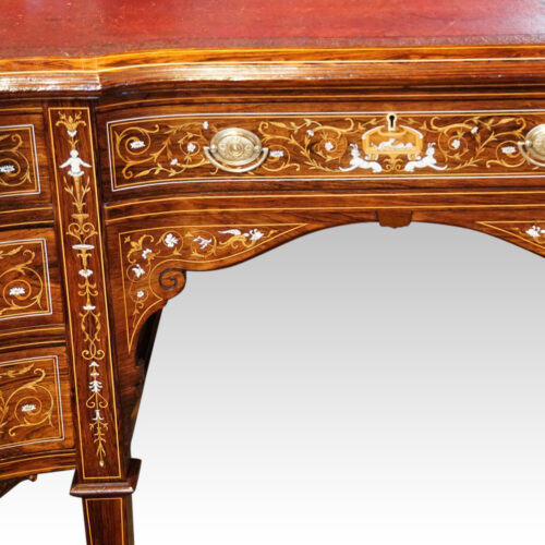 Victorian inlaid desk kneehole