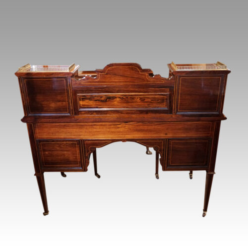 Victorian inlaid desk rear