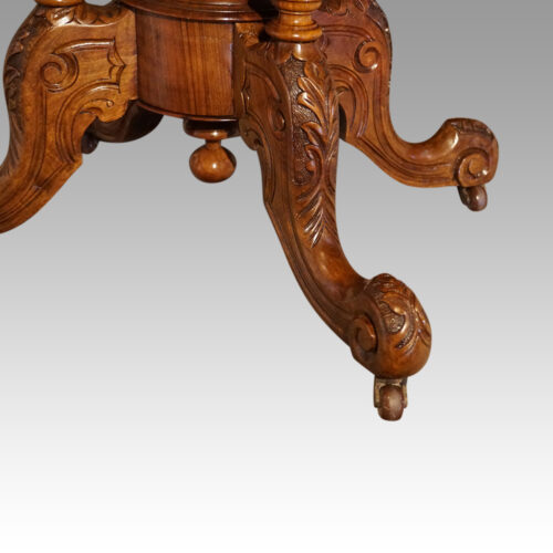 Victorian inlaid walnut coffee table base