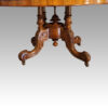 Victorian inlaid walnut coffee table base detail