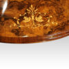 Victorian inlaid walnut coffee table inlay detail