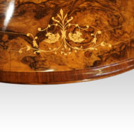 Victorian inlaid walnut coffee table inlay detail